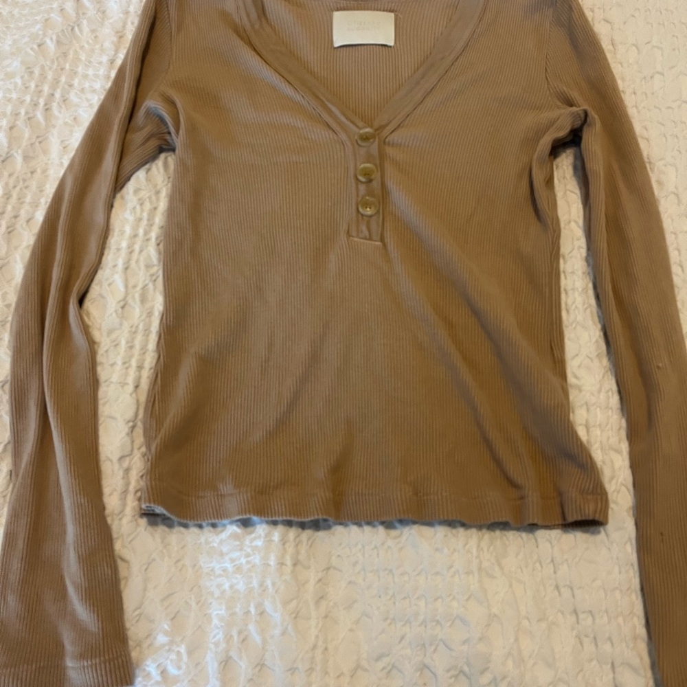 Citizens Of Humanity Tan nude ribbed long sleeve